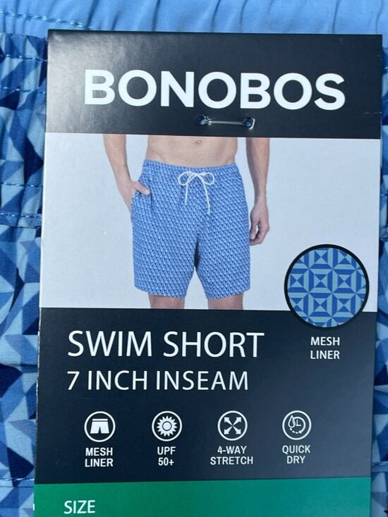 Bonobos Men's XL Blue Swim Shorts 7" Inseam UPF 50+ 4-Way Stretch Mesh K1368 - Picture 8 of 10